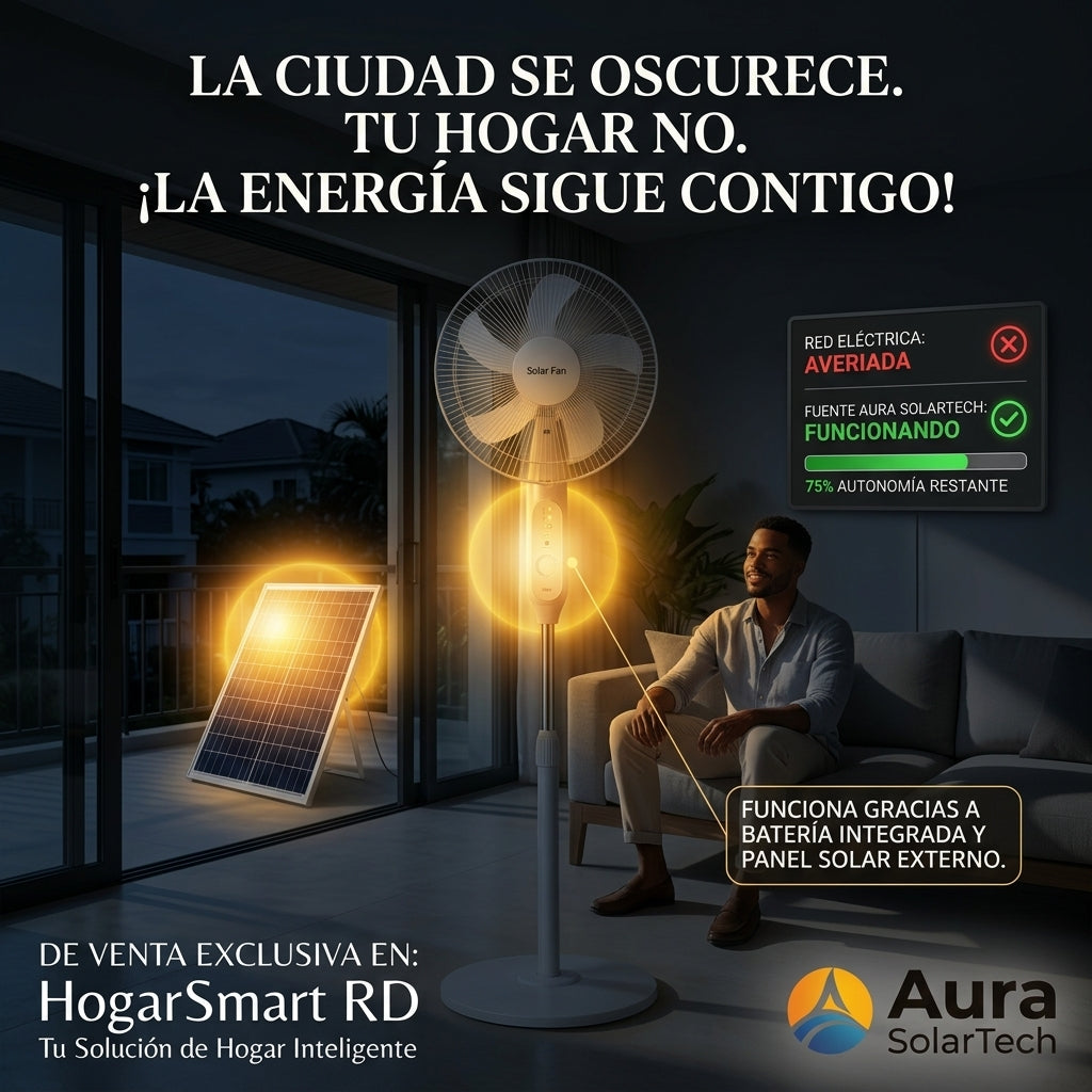 Abanico Recargable Solar potente.
