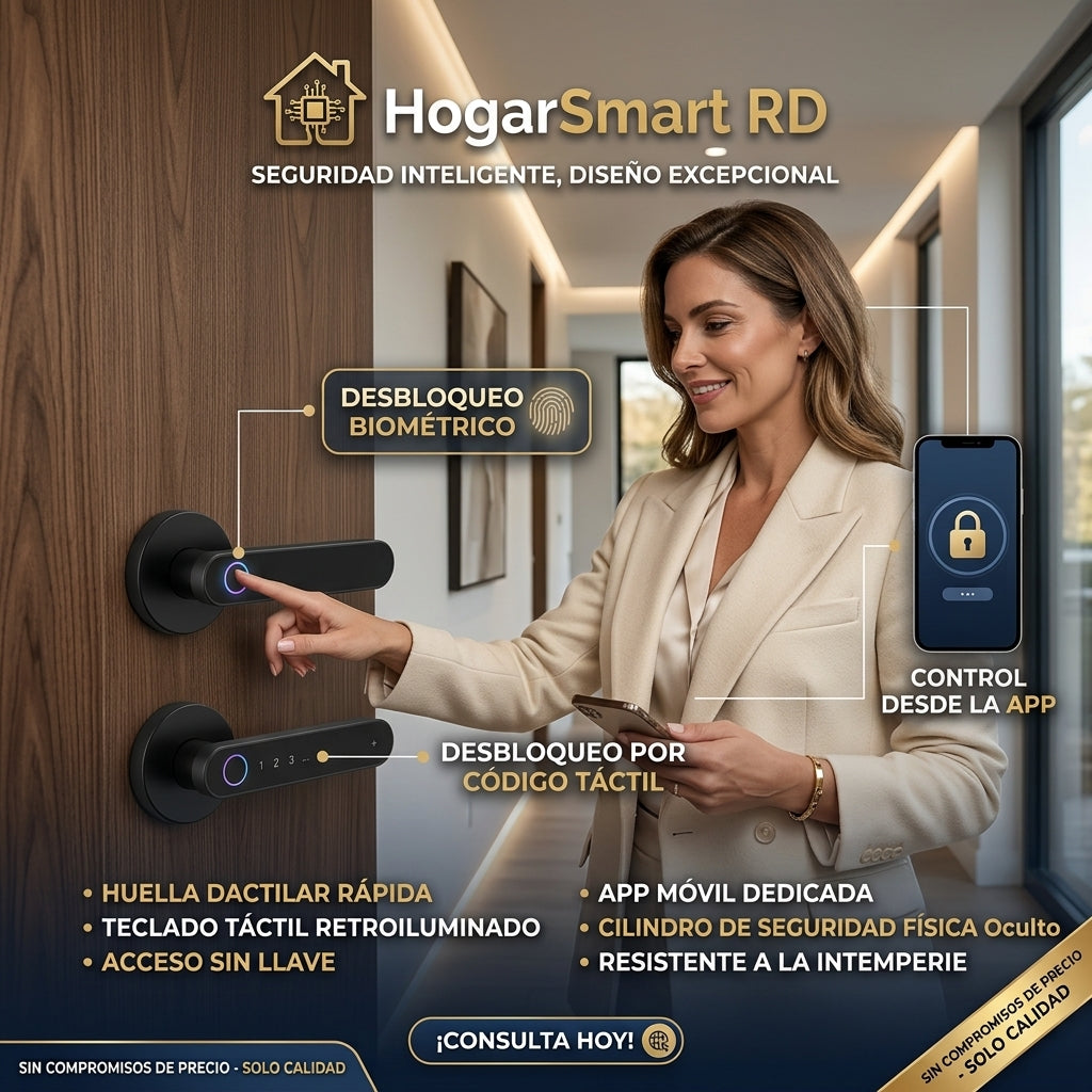Cerradura Inteligente Biométrica con Teclado Táctil