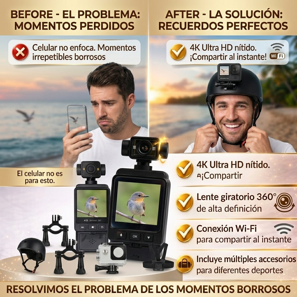 Cámara de Acción Multifunción 4K