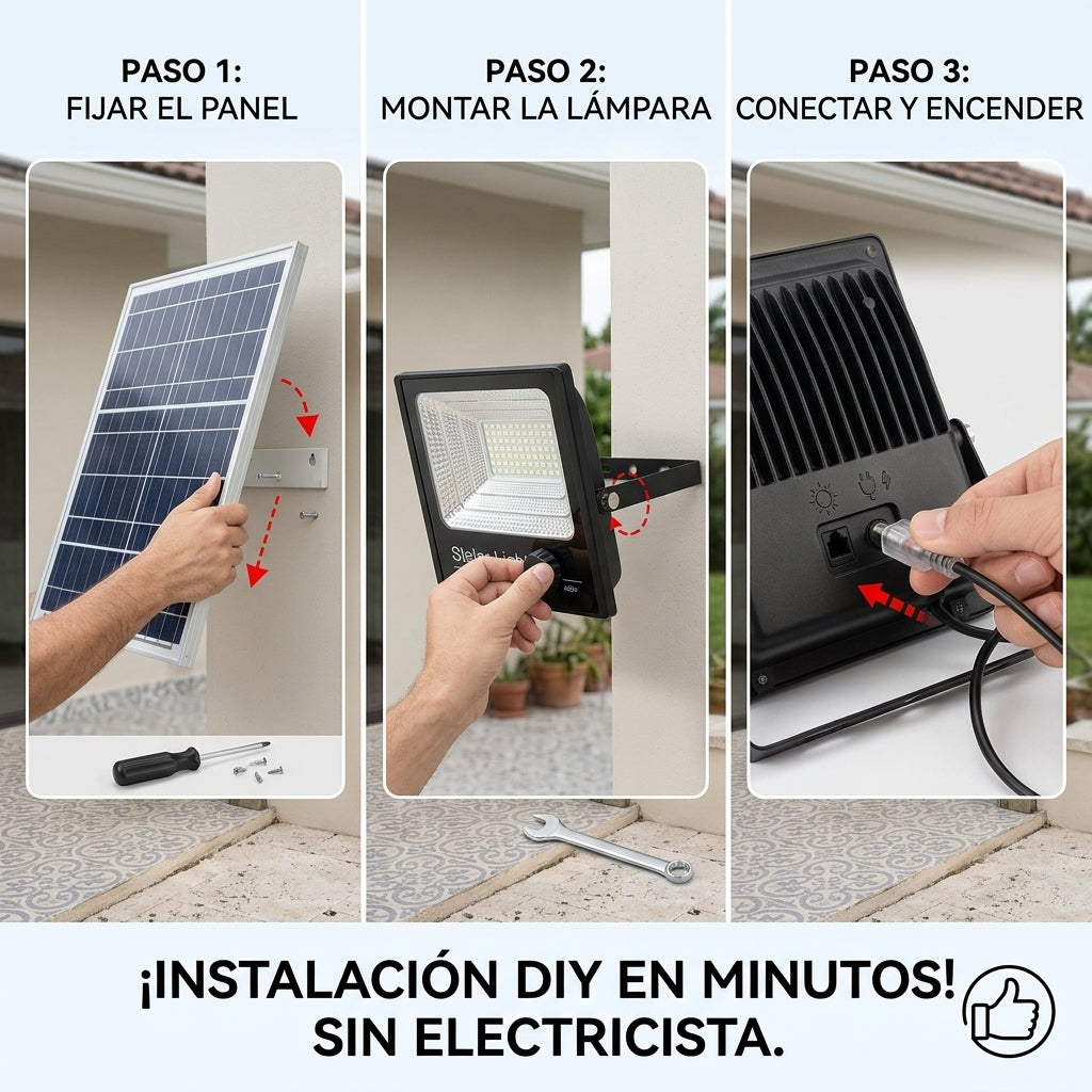 LÁMPARA LED SOLAR DE ALTA POTENCIA Modelo HNE-054